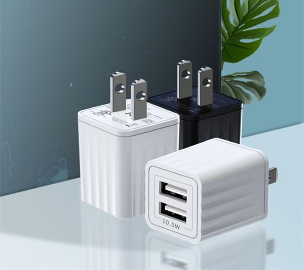 Dual USB Smart Power Adapter Plug US 5V 21A Caricatore veloce per iPhone 12 Samsung Galaxy Android FCC UL Certificazione DHL 3370306