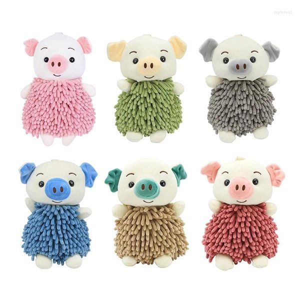 Handtuch Chenille Hanging Cartoon süße piggy weiche handwischende Puppe superabsorbierende Wischtücher Athroom Küchenzubehör