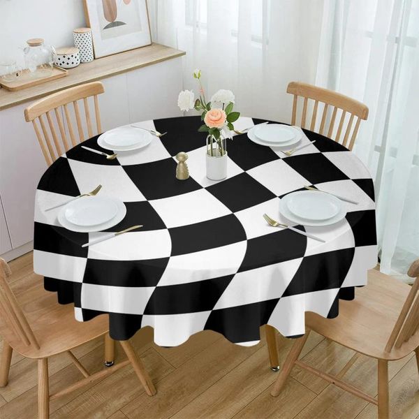 Tavolo stoffa deformazione reticolare blocco bianco blocco impermeabile decorazione tovaglia decorazione per matrimoni cucina sala da pranzo copertura rotonda