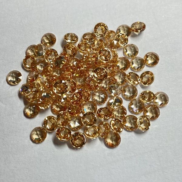 Diamanti sciolti 1000 pezzi all'ingrosso 1000 pezzi da 3 mm piatto rosa taglio champagne cubico zirconia gemma pietra