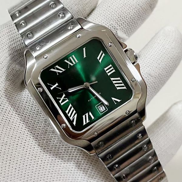 Orologi quadrati da 40 mm/35 mm in acciaio inossidabile orologio meccanico e orologio da polso maschile alla moda bracciale