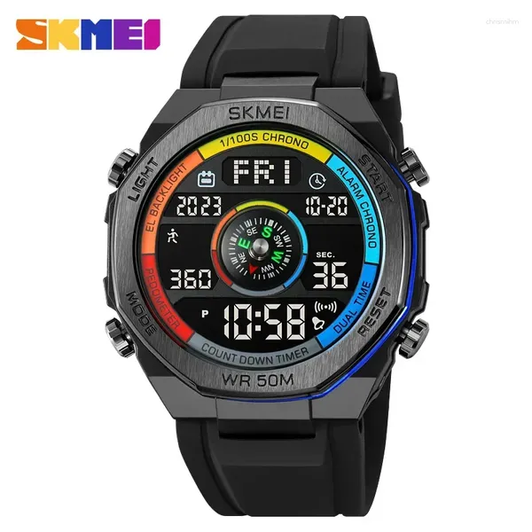 Relógios de pulso Skmei Sport Compass Relógio Electronic For Men Moda à prova d'água Display Militar Digital Militar 2209 Reloj Hombre