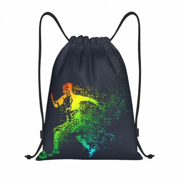 Partículas de jogador de futebol Bolsas de cordão de ginástica homens homens portáteis esportes sackpack mochilas de treinamento h9ni#