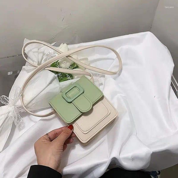 Abendtaschen Satchel Schulter für Frauen Mädchen Feste Farbe Mini süßer Quadrat 2024 Designer All-Match Mobile-Phone-Kreuzkörper