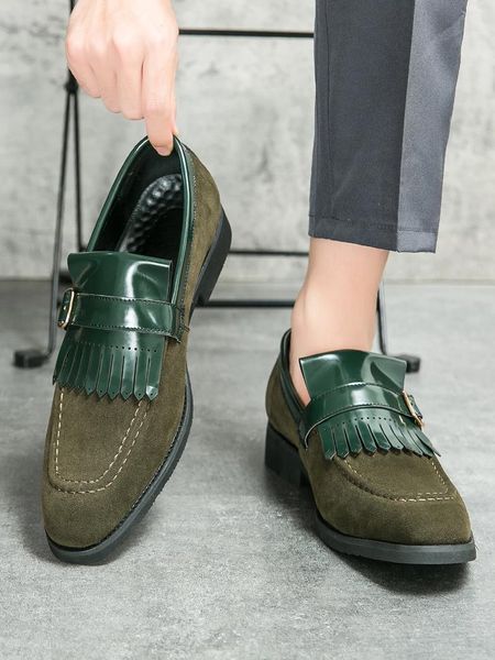 Sıradan Ayakkabı Moda Yüksek Kaliteli Deri Ayakkabı El Yapımı Düğün Partisi Kaymaz Pubsel Loafers Oxford Erkek Slip-On Açık