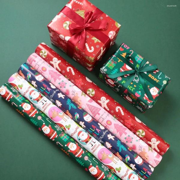 Weihnachtsdekorationen 5 Blätter 50 75 cm Geschenkverpackung Papier DIY Crafts Kraft für Jahr Partyverpackung Dekoration