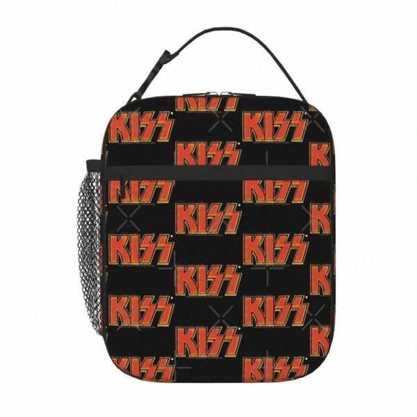 Kiss The Band Burn Text Style Logovintage Tote Tote Picnic Bag Сумки сумки Kawaii Sound J29C#