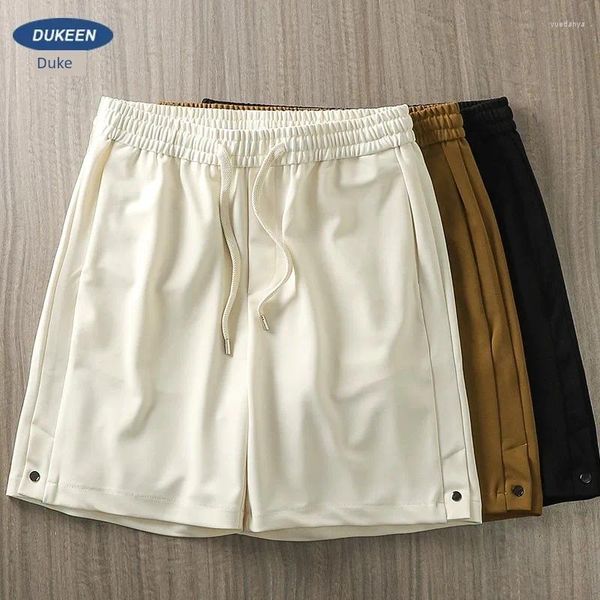 Calças masculinas no estilo americano shorts de peito para esportes de malha de verão soltos e retos capris na moda