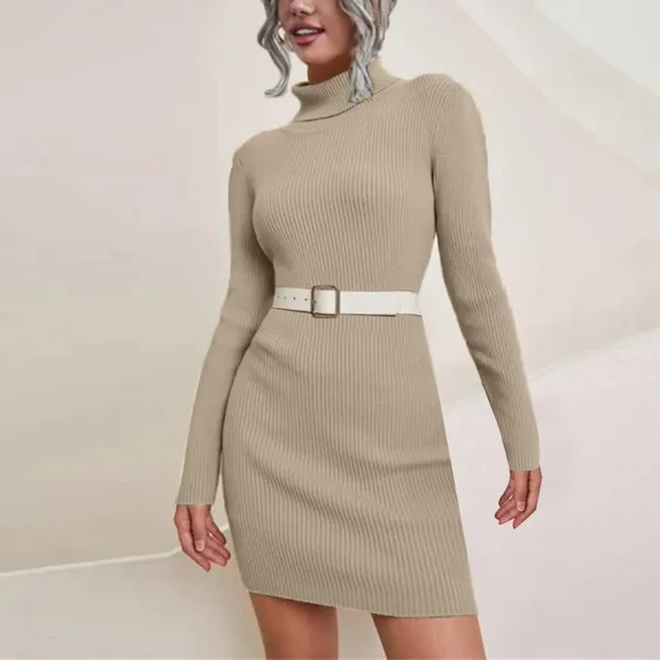 Abiti casual da donna vestito autunno maniche lunghe inverno bodycon solido mini mini di alta qualità vestidos sexy skinny ladies abiti