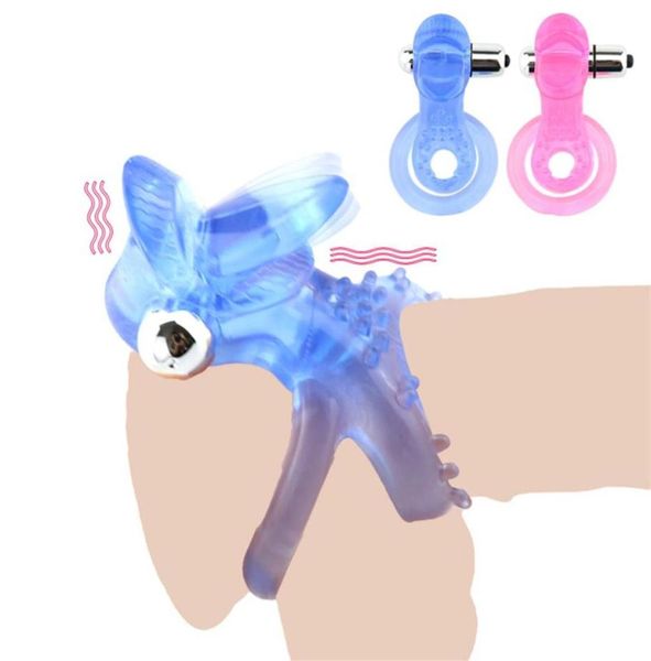 Кольцо бабочки силиконовое вибрационное кольцо кольца стимулятор пениса задержка эякуляции вибрирующие половые игрушки для pare245r5792282