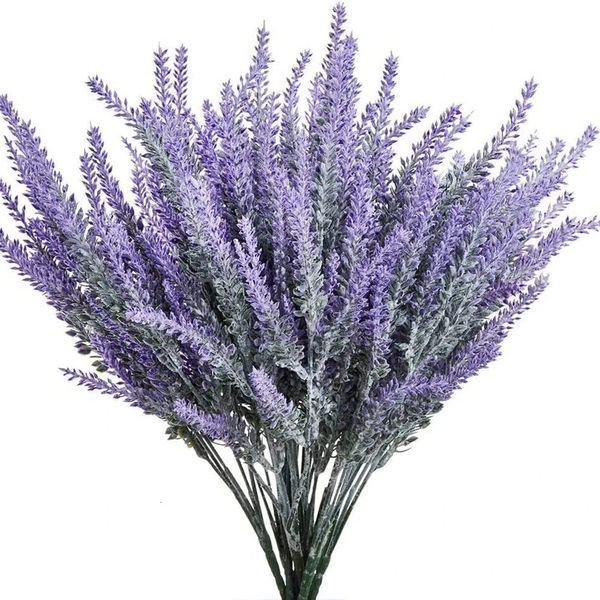 Fiori di lavanda artificiale viola Pianta falsa bouquet per decorazioni per la casa Accessori per vasi di decorazione per matrimoni natalizi interni 240416