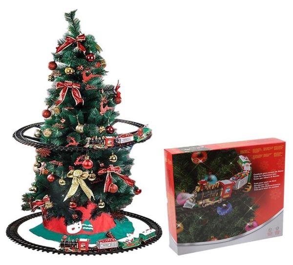 Decorações de Natal 2022 Montagem de brinquedos de trem de carro elétrico para crianças Presente de natal Conjunto da árvore com Sound Music4021065