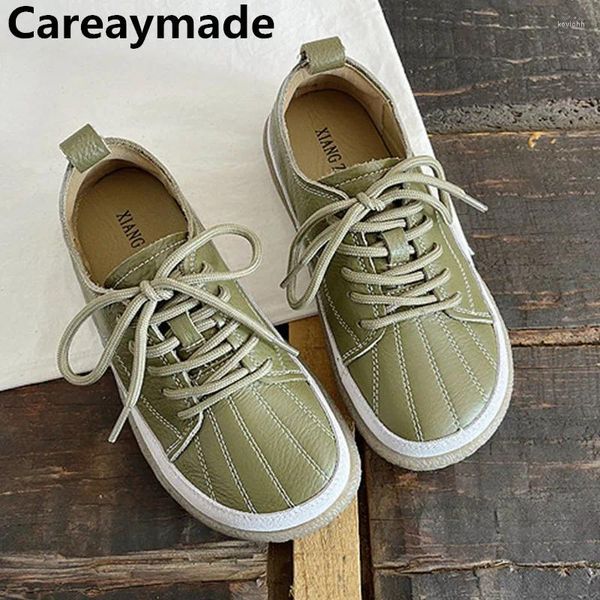 Sapatos casuais CareAyyyade-Genuine couro feminino macio solado pequeno Anti-liso de chico