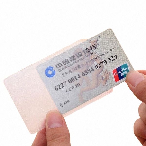 10pcs PVC Waterproof Transparent Card Porta della carta Plastica ID Case per proteggere le carte di credito Protector Cardholder Bags P08U#