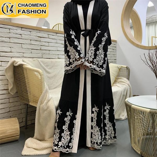 Roupas étnicas Ramadan Eid Fashion Bordado Kaftan Dubai Abaya Kimono Turquia Hijab Vestido Muçulmano Malásia Islâmica para Mulheres Caftan