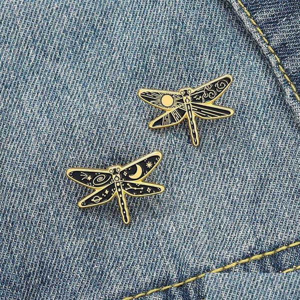 Gioiello Cartoon Insect Dragonfly Associazioni Spilla Sun Sun Star Paint Pin per animali per maglione Borse Borse in lega Brabbiano in lega Accessori27 DH35U