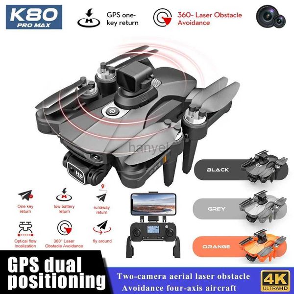 Drones K80 Kameralı Drone 360 ​​Engel Kaçınma Profesyonel Hava Fotoğraf Helikopteri 4K Çift ESC Kamera Quadcopter Dron Toys 240416