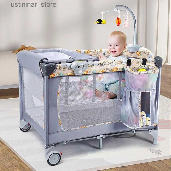 Cribs per bambini Crib per bambini e letti per bambini possono essere spostati e i pannolini giocattoli per le zanzare e le borse di stoccaggio possono essere somministrate come regali L416