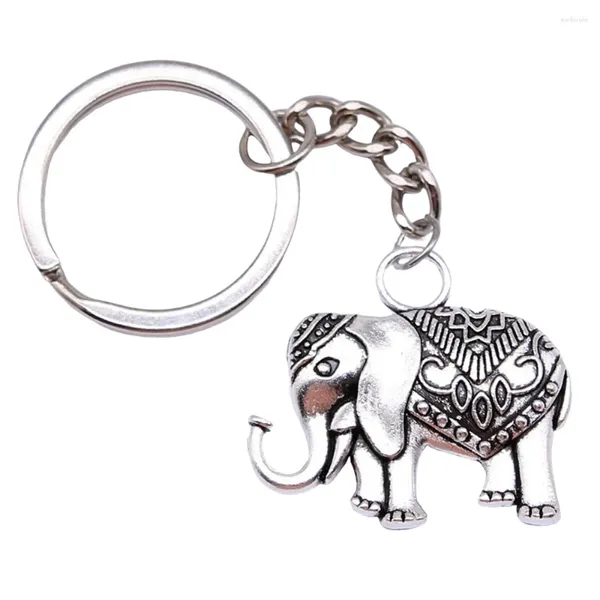 Keychains 1PCS doppelseitig Elefant Key Ring Nagel Charme Schmuckmaterialien für Sie Größe 28 mm