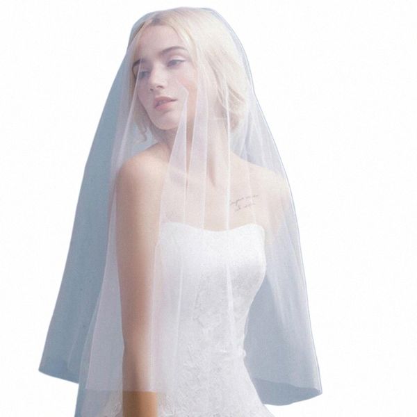 Holy Simple White Bridal Wedding Veils Короткие тюльста невесты Один слой акция в продаже 2022 G0EP#