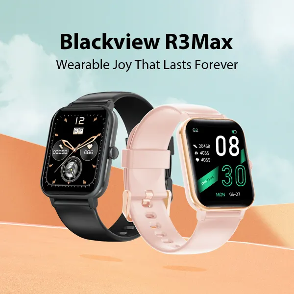Relógios Blackview R3 Max Smartwatch Smart -prova, monitor de freqüência cardíaca, rastreador de fitness touch, Sport Bluetooth Smartwatch para homens mulheres