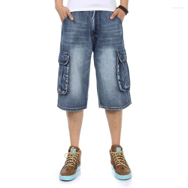Jeans maschi maschi estate in jeans shorts cargo multische