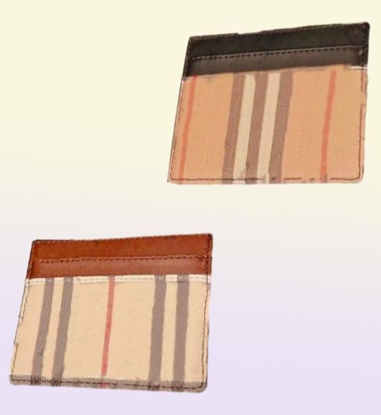 British Style Luxurys Designer Männer Frauen Kreditkarte mit gestreiften Plaid Brandhalter Klassiker Mini Bank Card Inhaber kleiner Slim Wal9272426