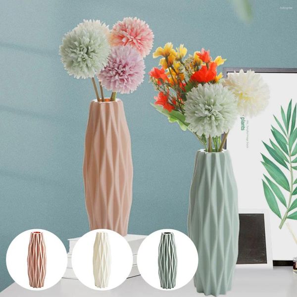 Vasos vaso de plástico nórdico criativo estilo moderno arranjo de flores decoração simples para flores vivendo