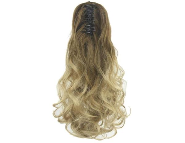 Synthetische Perücken Soowee Curly braune Ombre Klaue Pferdeschwanz Haar Langer Clip im Haarstück Pony Schwanz Postizos Cabello Coletas5034006