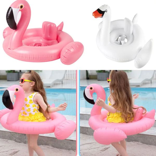Anel de natação de bebê flamingo inflável com cisne de cisne sede infantil piscina de bóia piscina de bóia esporte ao ar livre 240407