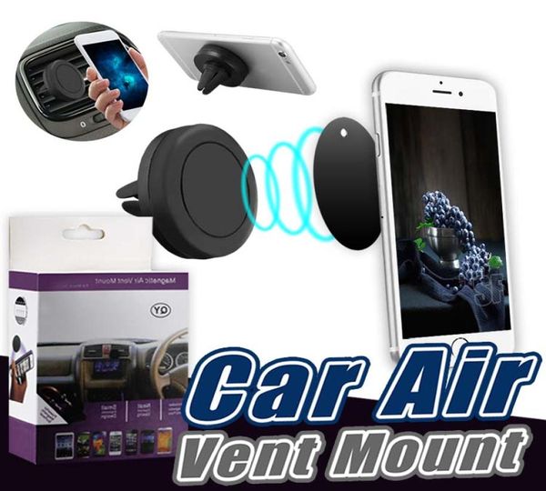 Montagem universal de carro Magnetic Air Vent de ventilação para telefones de 360 graus Rotação para smartphones GPS Acessórios automáticos em FLAT4380660