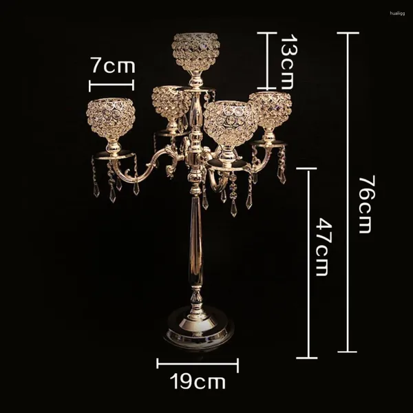 Kerzenhalter Hochzeitskandelabra Kernstück 5-Arms Kristallhalter Dekoration 2pcs