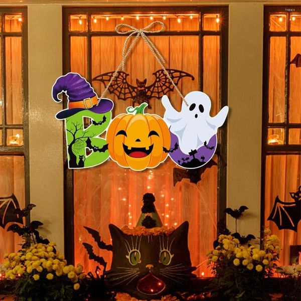 Flores decorativas 5 PCs Decorações de casa Home Halloween Placa Placa Placa da porta da frente para charme pendurado ornamento