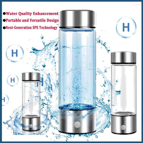 Wasserflaschen 420 ml Wasserstoffflasche tragbarer reicher Glasbecher großer Kapazität Ionisator -Maschine zum täglichen Trinken