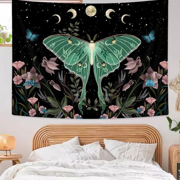 Wandteppiche nymb mysteriöser Schmetterling Sonnenmond Wandteppich Wand Hanging Märchen Bohemian Decke Home Schlafsaal Traumdekoration