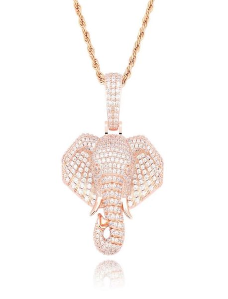 ECED Out Elephant Anhänger Halsketten für Männer Luxusdesigner Herren Bling Diamond Tier Anhänger Gold Silber Roségold Kette Halskette 5432532