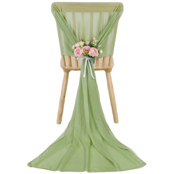 6pcs Cadeira de chiffon Sashes gaze vintage para festa romântica do arco de casamento festas de bebê