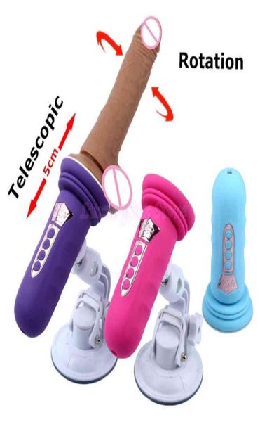 Dönen ve teleskopik yapay penis vibratör Kadınlar için Otomatik Seks Makinesi G Spot Mastürbasyon Mini Seks Tabanca Dildo Q03209861998