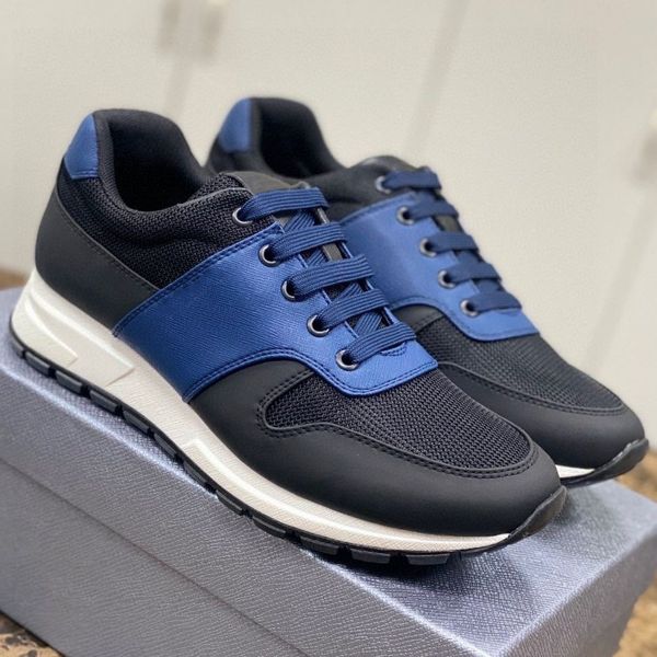 Novo designer de moda, tênis de tênis casual em preto e azul de alta qualidade para homens e mulheres Lace-up Fabric Ventilate Comfort Sapatos esportivos All-Match DD0415P 38-44 17