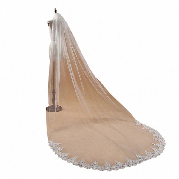 VOILE MARIAGEL 3 m uma camada aresto arestão branca Catedral de marfim véu de casamento LG Mulheres baratas de noiva U2at#