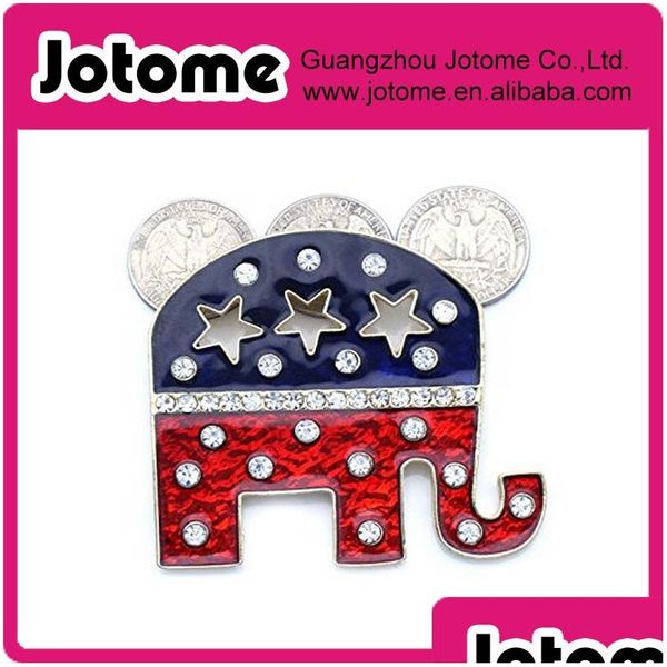 Ювелирные украшения Grand Old Party Symbol Symbol Patriotic слон Brooch Pin246J Drop Drod