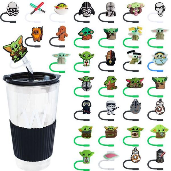 8mm 10 mm Cartoon Anime Strohhalm Weichgummi Fashion Tumbler Strohan Charme Dekoration Zubehör Strohhalm Deckkappe