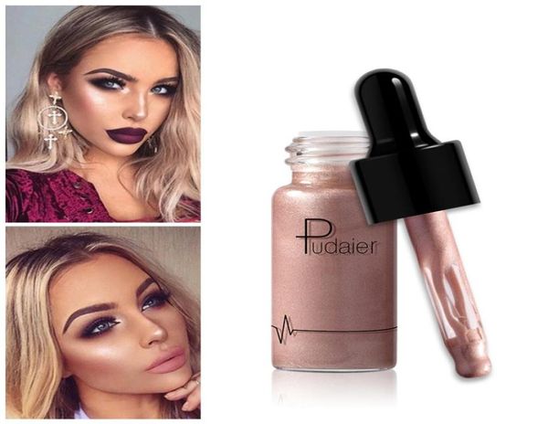 Pudaier Liquid Highlighter 12 Colors Make Up Cream Concealer Shimmer Lips Face Bronzer Highliter Makeup Kit5498065