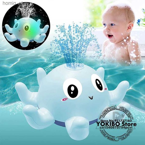 Brinquedos de banho de bebê Brinquedos de banho de água com salpicos de água para crianças Bola de banheiro elétrico com música LED LED Toys Ool Bathtub Toy Y240416