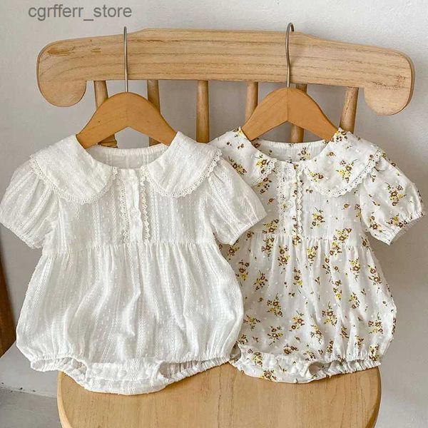 Rompers Summer Baby Girl Bodyuit Abiti per neonati Rompers Flowers ShortSuits Suituesuits Cottonsweet Toddler Girl Clothing 0-24m L410