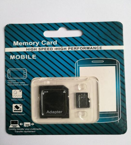 Nova versão DHL 32GB 64GB Micro Memory Card Class 10 Com Classe de Adaptador 10 TF Memory Cards With SD Adapter Retail Package8808200