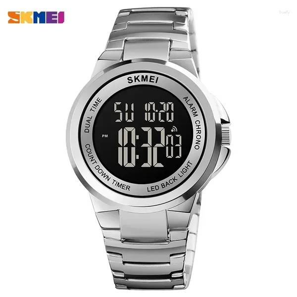 Relógios de pulso Skmei Luxury Digital Watch for Men Countdown Sport Stopwatch Mens Electronic relógio Electronic Relloj Masculino 1712