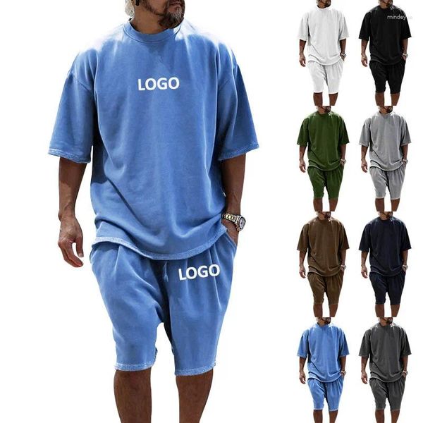 Tute da uomo logo personalizzato 2024 set casual oversize set sciolto a maniche corta T primavera/estate Abbigliamento