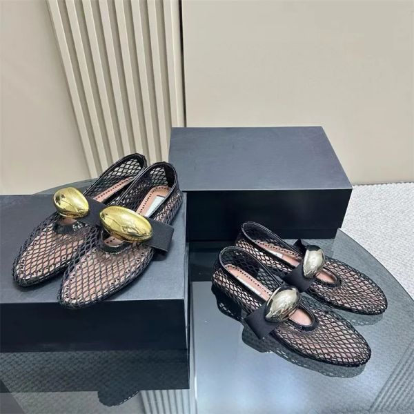 Scarpe da ballo estiva marca di lusso abito femminile ghisa scarpe piatto da donna in punta bassa pista di cristallo cristallo camminato da esterno