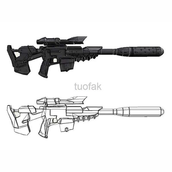 Brinquedos de armas 1 1 Terran C10 Sniper Rifle Gun Lmittation Modelo de papel 3D DIY Toy Handmade 240416